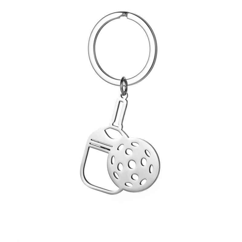 New Peak Racket Stainless Steel Key Ring