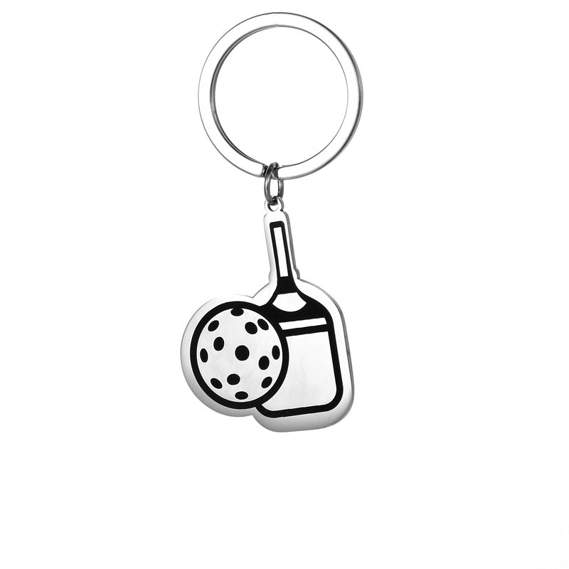 New Peak Racket Stainless Steel Key Ring