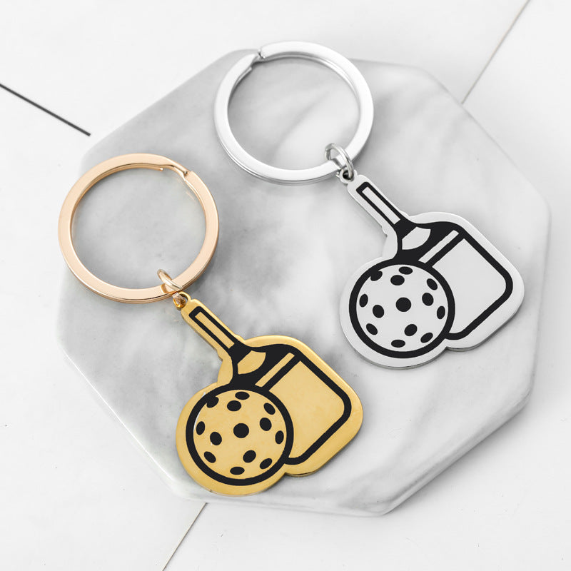 New Peak Racket Stainless Steel Key Ring